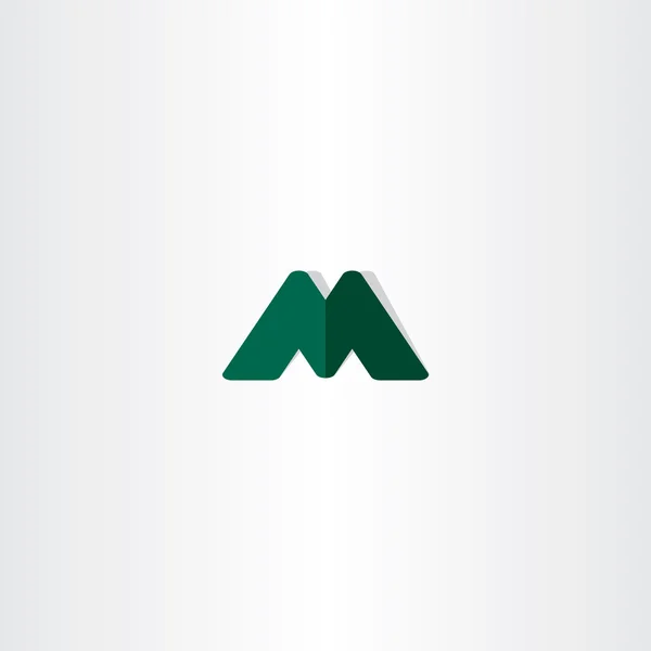 Groen logo element brief m vector symbool — Stockvector