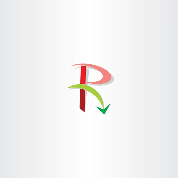 緑赤文字 r ロゴ ベクトル矢印要素 — ストックベクタ