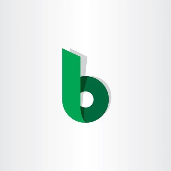 Fita verde letra b símbolo logotipo —  Vetores de Stock