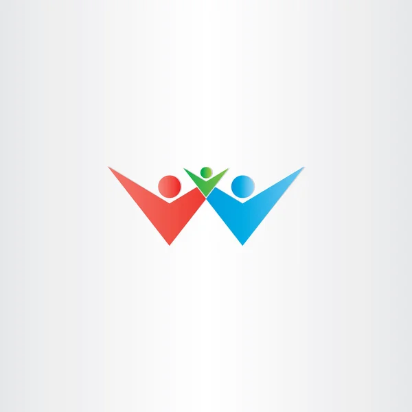 Heureux famille père mère bébé enfant vecteur logo — Image vectorielle