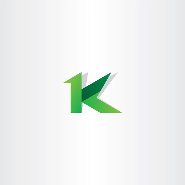 Letra k icono verde logotipo símbolo de diseño — Vector de stock