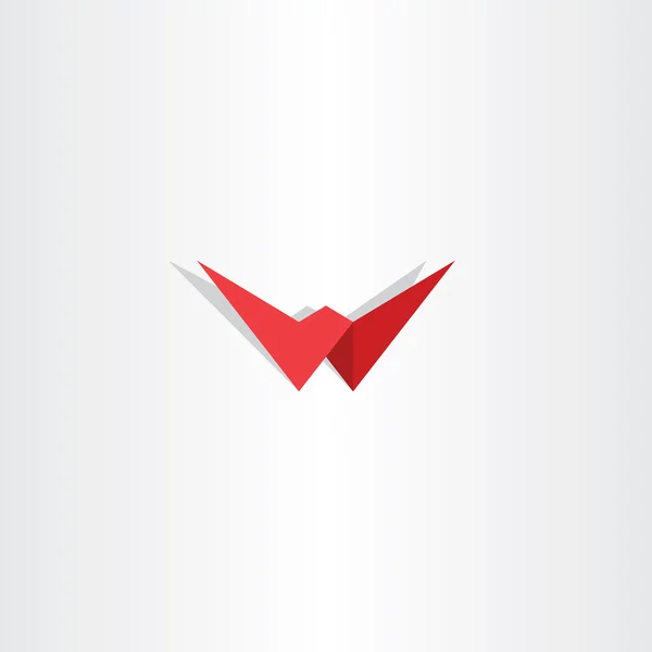 List w czerwony symbol wektor logo — Wektor stockowy