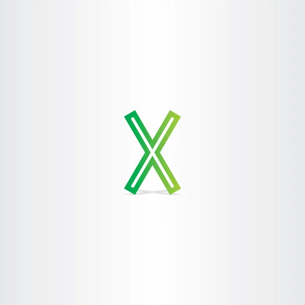 Brief x groen logo vectorelement symbool — Stockvector