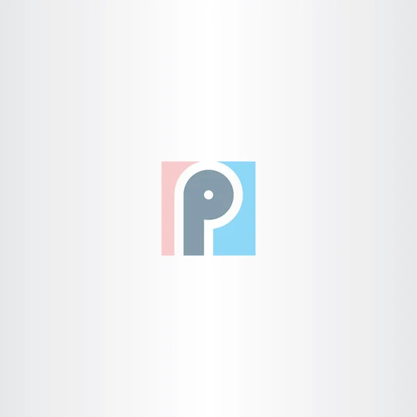 Logo p vierkant brief p teken — Stockvector