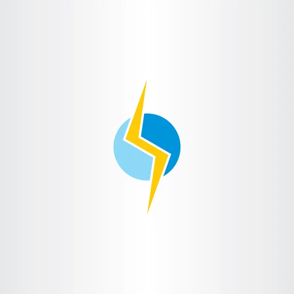 Vecteur de boulon d'éclairage jaune logo bleu — Image vectorielle