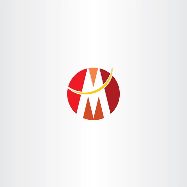 Красный логотип буква м круга иконка векторный дизайн — стоковый вектор