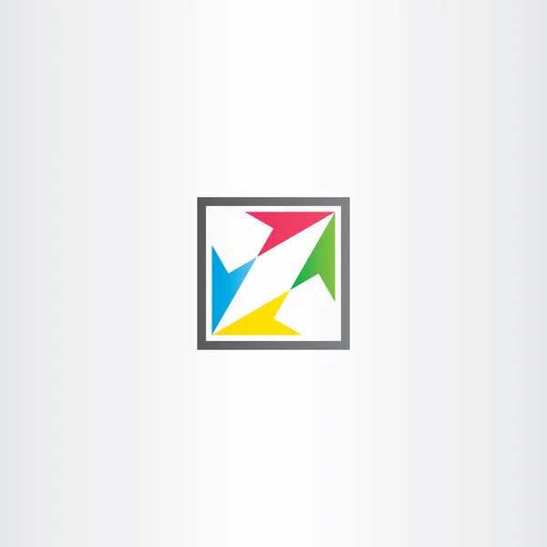 Icono cuadrado con flechas de colores — Vector de stock