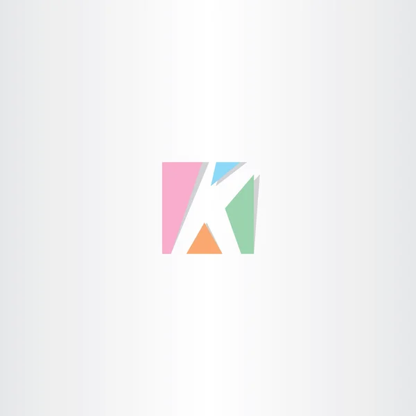 Lettera quadrata k logo k icona design — Vettoriale Stock