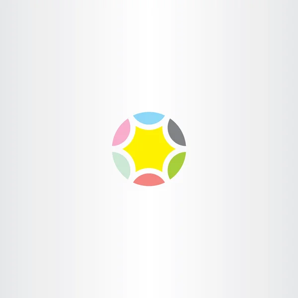 Stella colorato cerchio icona vettoriale — Vettoriale Stock