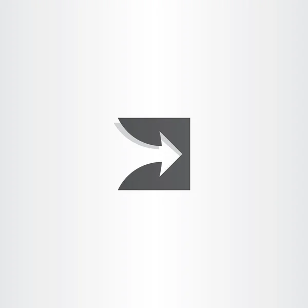 Freccia stilizzata logo nero disegno vettoriale — Vettoriale Stock