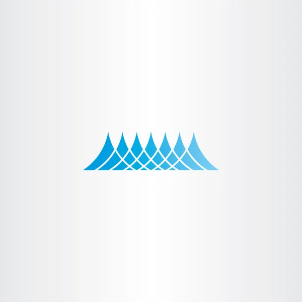 Ola de agua azul marino icono diseño vector — Vector de stock