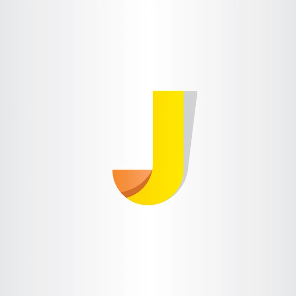 Letra amarela j símbolo design logo j —  Vetores de Stock