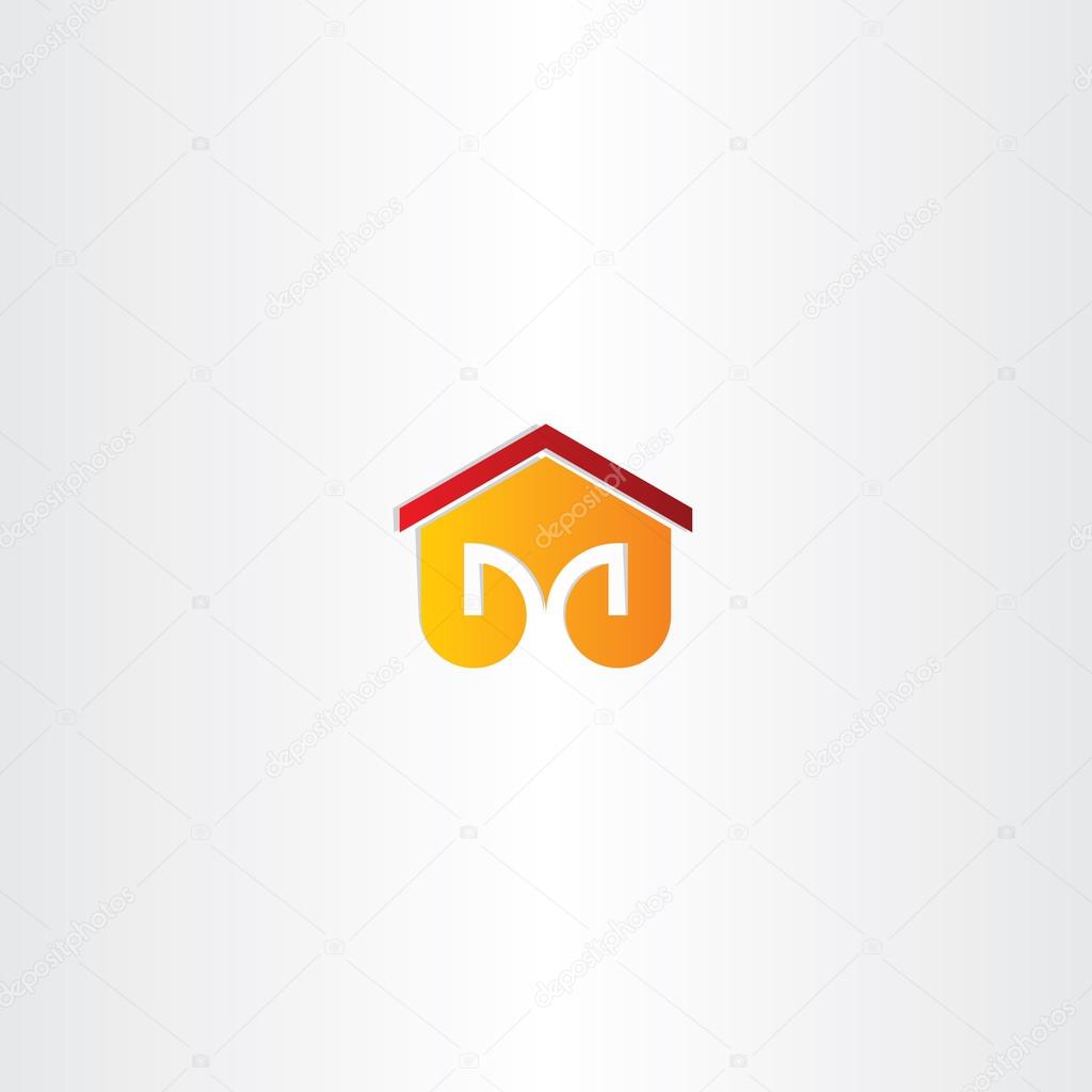 Letter m house building icon design