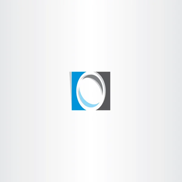 Μπλε μαύρο γράμμα o λογότυπο σημάδι — Διανυσματικό Αρχείο