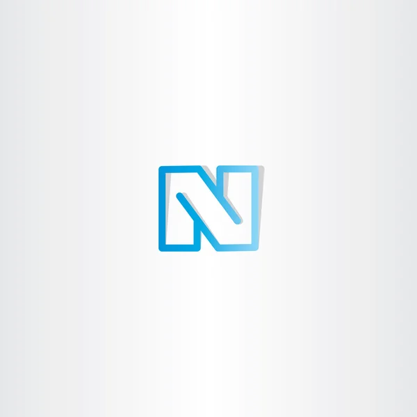 Blauwe letter n lijn logo — Stockvector