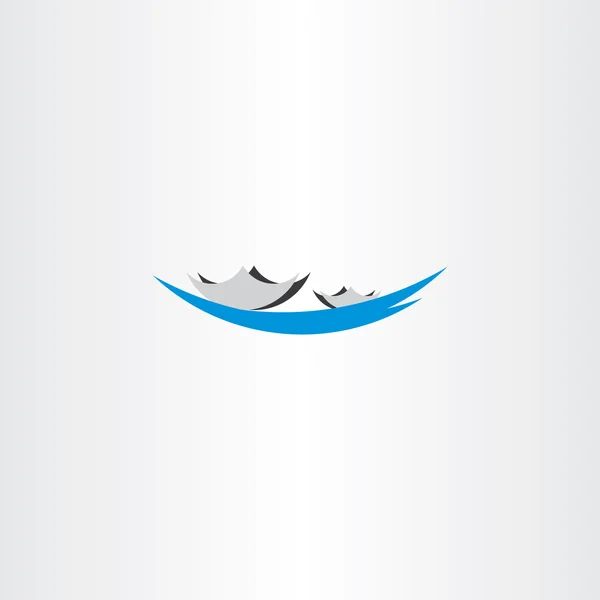 Barco en lago vector signo logo — Vector de stock