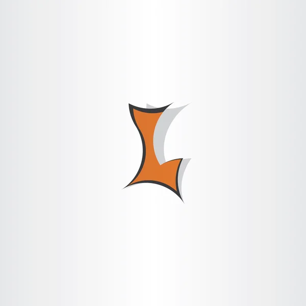 Mörkt orange bokstaven l logo symbol — Stock vektor