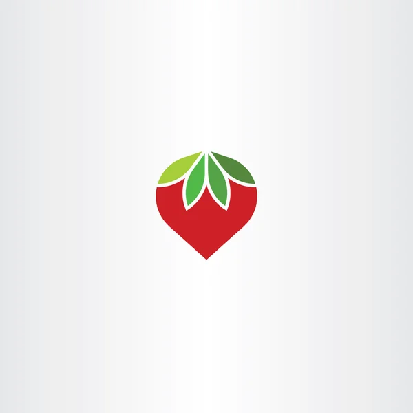 Symbole d'icône vectorielle de fraise plate — Image vectorielle