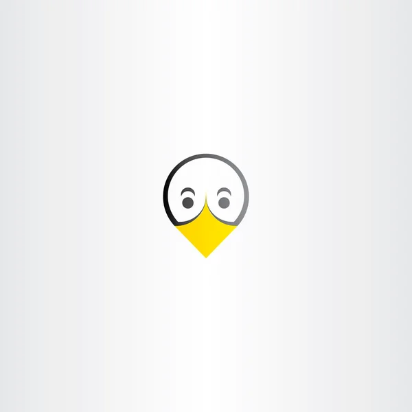 Srandovní pták kachna obličej ikona — Stockový vektor