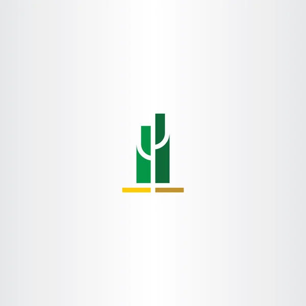 Cacto verde logotipo sinal vetor — Vetor de Stock