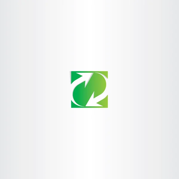 Verde reciclar flecha signo cuadrado símbolo — Archivo Imágenes Vectoriales