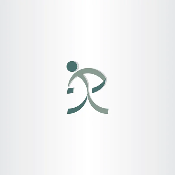 Bokstaven r man tecken Logotypdesign — Stock vektor