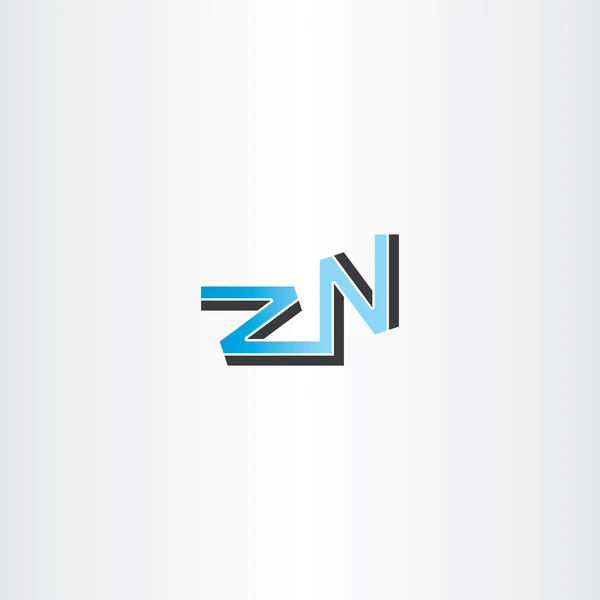 Letter z and n logo blue vector — Stock Vector