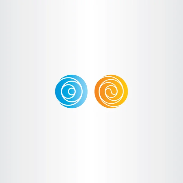 Orange and blue spiral circle abstract logo — Stock Vector