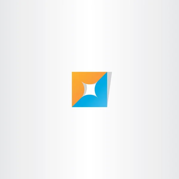 Tecnología logo naranja azul símbolo — Vector de stock