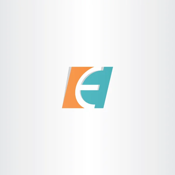 Türkis orange Buchstabe e Logo Symbol-Element — Stockvektor