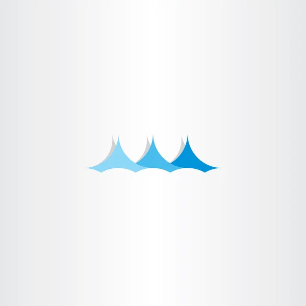 Sinal de onda de água logotipo símbolo azul verão —  Vetores de Stock