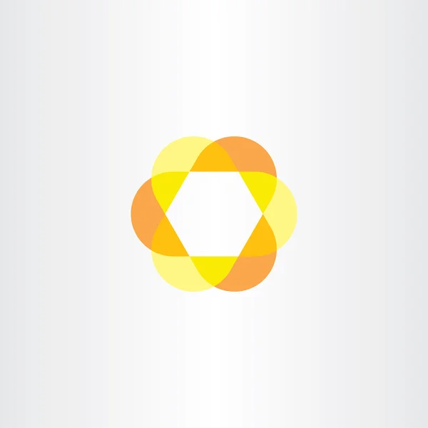 Logo hexágono amarillo naranja — Vector de stock