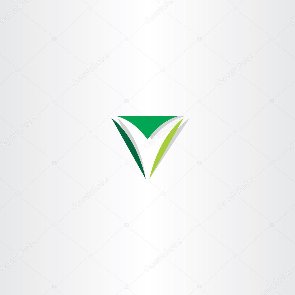Green letter v logo triangle sign logo symbol