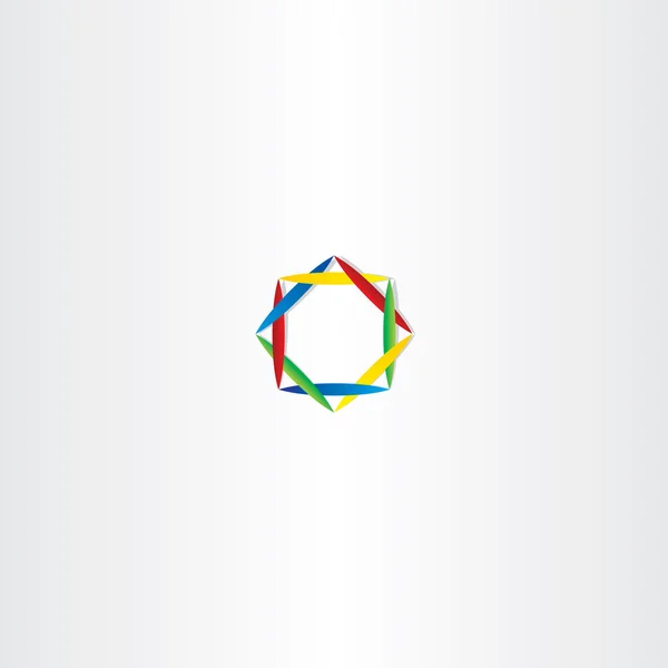Astratto logo aziendale cerchio quadrato vettore colorato — Vettoriale Stock