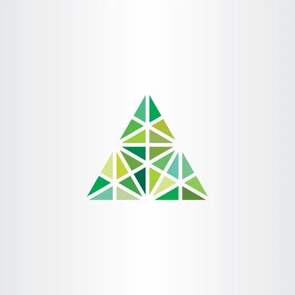 Abstracte geometrische groene driehoek vector pictogram — Stockvector