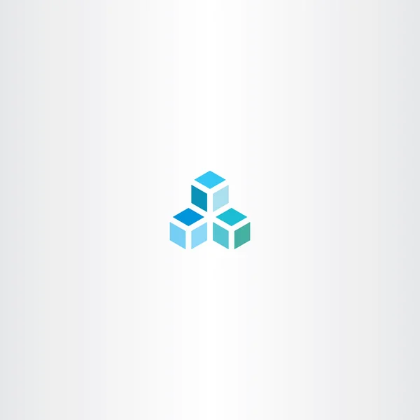 Blue cube vector logo icon element — Stock Vector