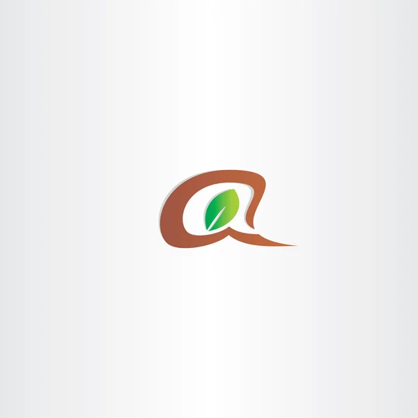 Branche et feuille lettre un vecteur de logo — Image vectorielle