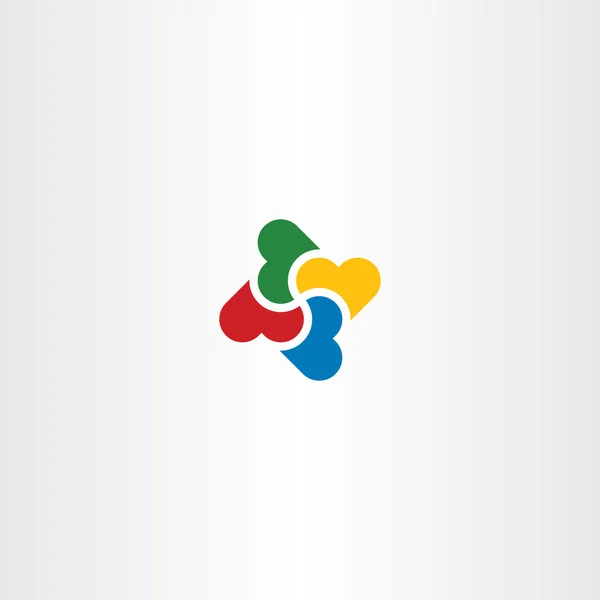 Coeur coloré logo icône amour signe vecteur — Image vectorielle
