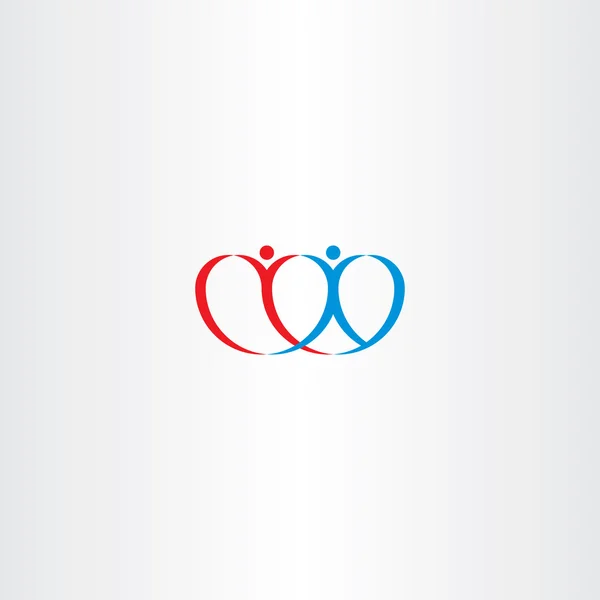 Casal amor coração menino e menina logotipo — Vetor de Stock