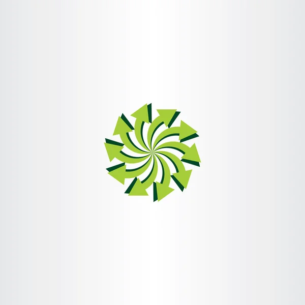 Eco světle zelenou šipkou kruhu ikona — Stockový vektor