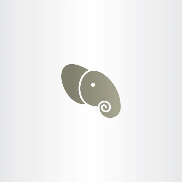 Elephant head ikonen logotypen vektor — Stock vektor