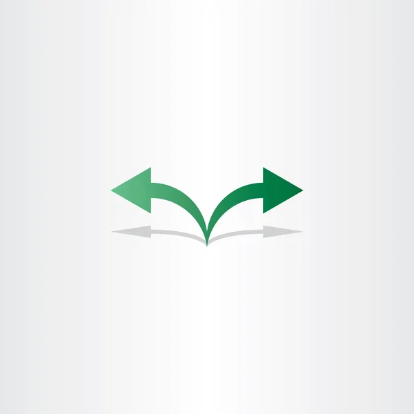 Zielona strzałka w lewo prawo ikona logo — Wektor stockowy