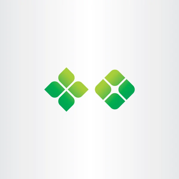 Ícone verde folha quadrada logotipo elementos vetoriais —  Vetores de Stock