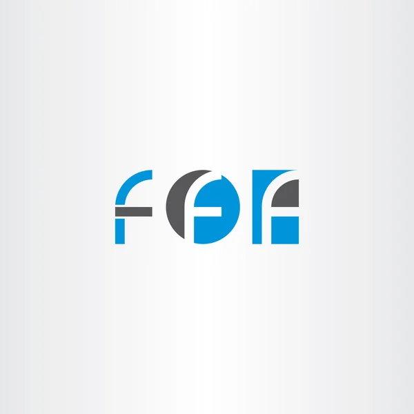 Letra f azul negro logo conjunto vector icono — Vector de stock