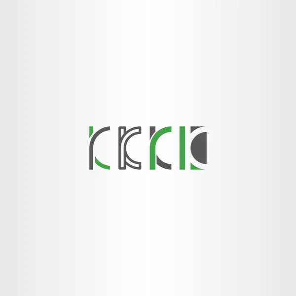 Lettera k set logo icona vettoriale verde grigio — Vettoriale Stock