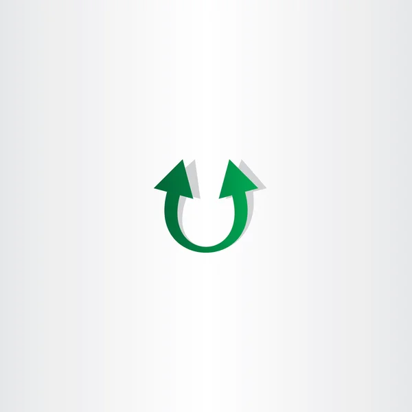 Letra u vector flecha verde logo — Archivo Imágenes Vectoriales