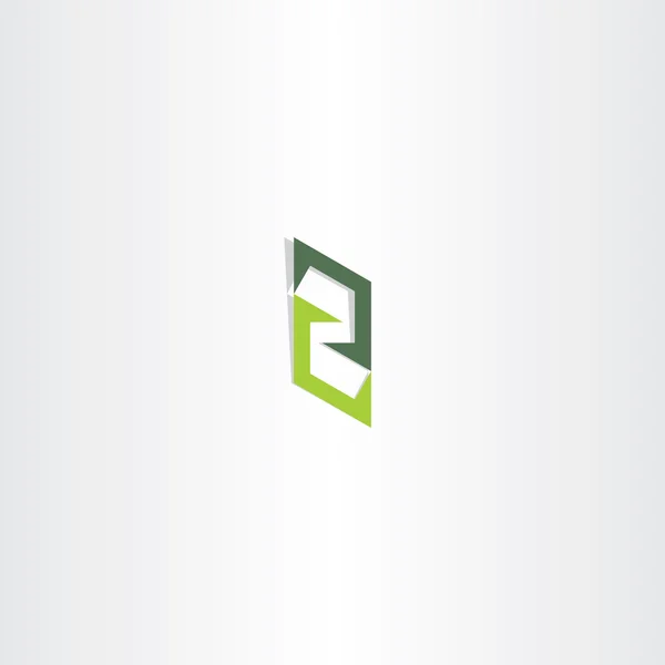 Z zöld jel logó vektoros ikon levélelemről — Stock Vector