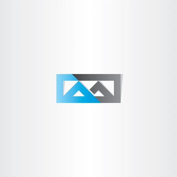 Logo m brev m blå svart ikon vektor — Stock vektor