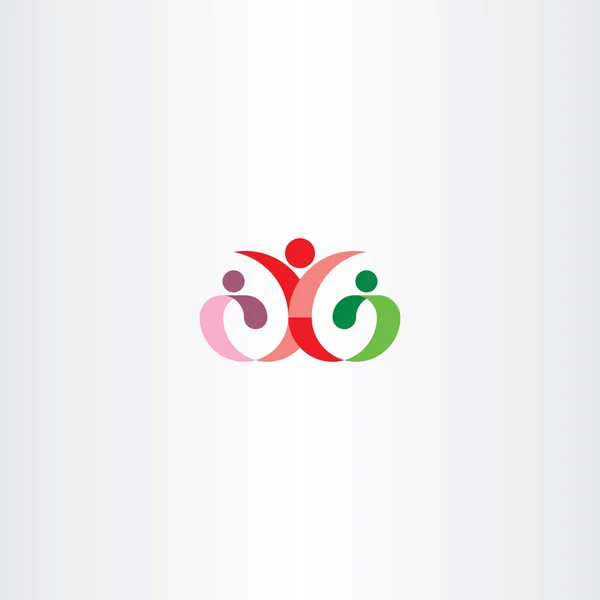 Mère avec signe de logo vectoriel enfant — Image vectorielle