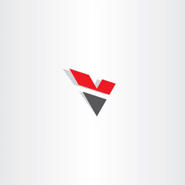 Rood zwarte letter v logo logo v pictogram — Stockvector